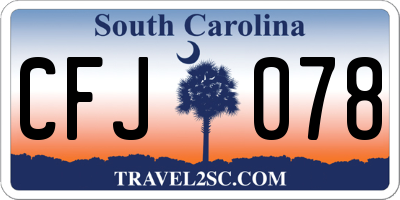 SC license plate CFJ078