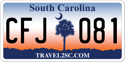 SC license plate CFJ081