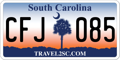 SC license plate CFJ085
