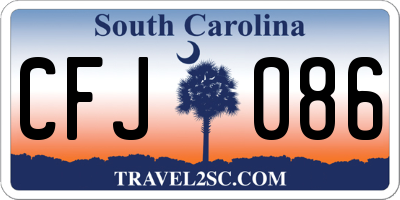 SC license plate CFJ086