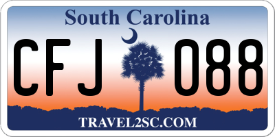 SC license plate CFJ088