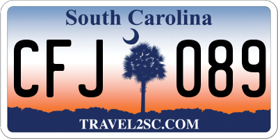 SC license plate CFJ089