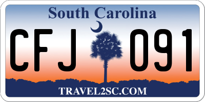 SC license plate CFJ091