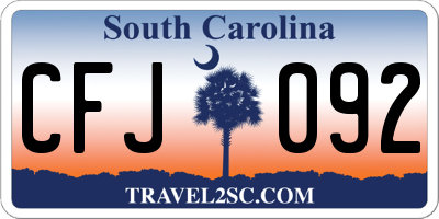 SC license plate CFJ092