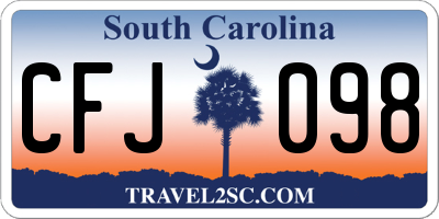 SC license plate CFJ098