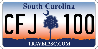 SC license plate CFJ100