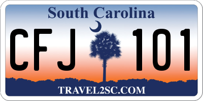 SC license plate CFJ101