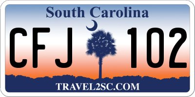 SC license plate CFJ102