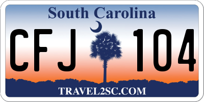 SC license plate CFJ104