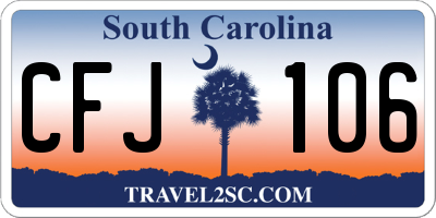 SC license plate CFJ106
