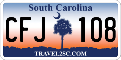 SC license plate CFJ108