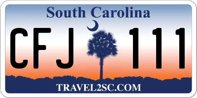 SC license plate CFJ111