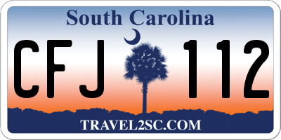 SC license plate CFJ112