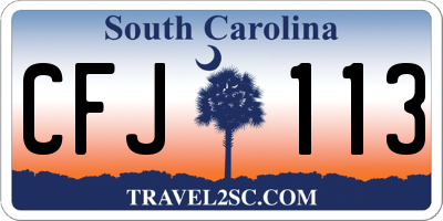 SC license plate CFJ113