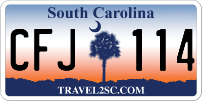 SC license plate CFJ114