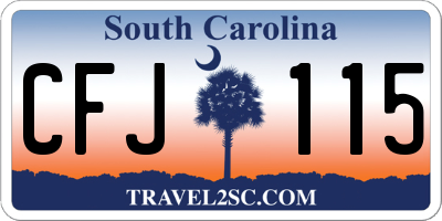 SC license plate CFJ115