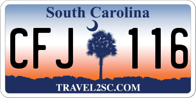 SC license plate CFJ116