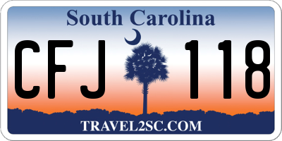 SC license plate CFJ118