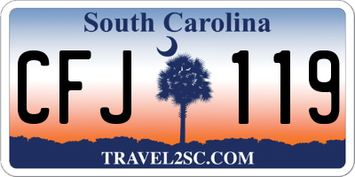 SC license plate CFJ119
