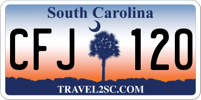SC license plate CFJ120