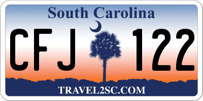 SC license plate CFJ122