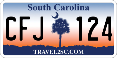 SC license plate CFJ124