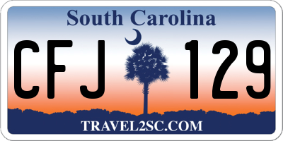 SC license plate CFJ129
