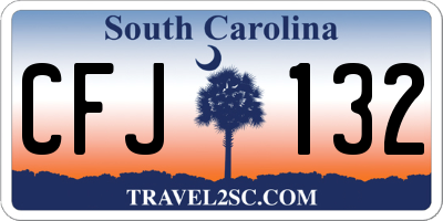 SC license plate CFJ132
