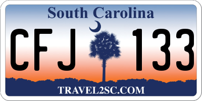 SC license plate CFJ133