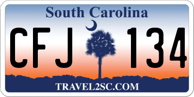 SC license plate CFJ134