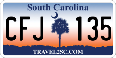 SC license plate CFJ135