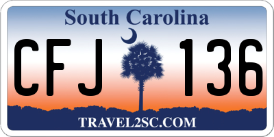 SC license plate CFJ136