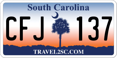 SC license plate CFJ137