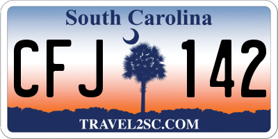SC license plate CFJ142