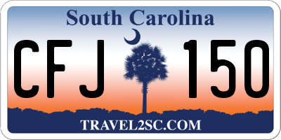 SC license plate CFJ150