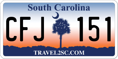 SC license plate CFJ151