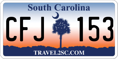 SC license plate CFJ153