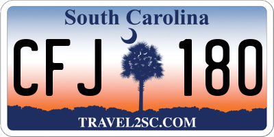 SC license plate CFJ180