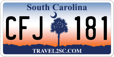 SC license plate CFJ181