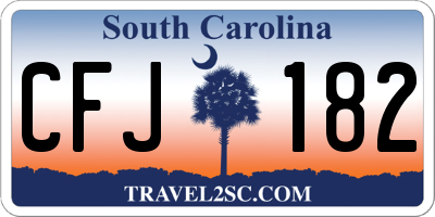 SC license plate CFJ182