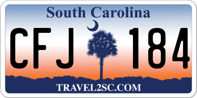 SC license plate CFJ184