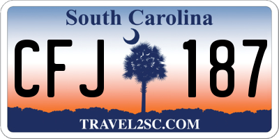 SC license plate CFJ187