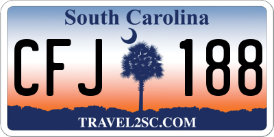SC license plate CFJ188