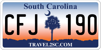 SC license plate CFJ190