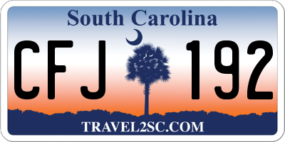 SC license plate CFJ192