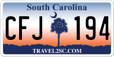 SC license plate CFJ194
