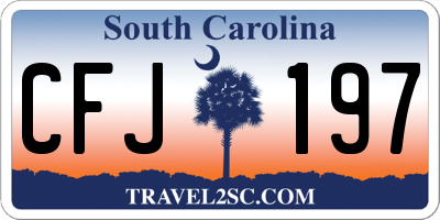 SC license plate CFJ197