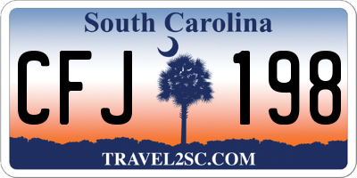 SC license plate CFJ198