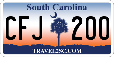 SC license plate CFJ200