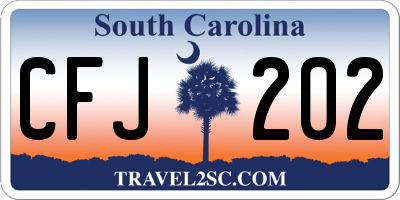 SC license plate CFJ202